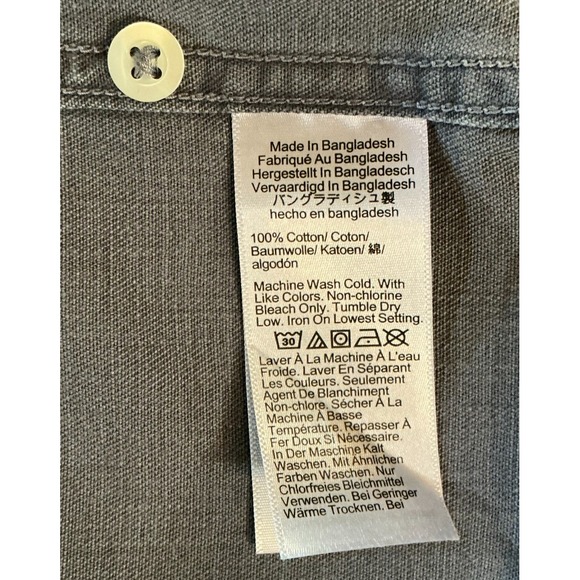 Madewell Men's Button Up Shirt XXL Washed Gray Cotton Utility Long Sleeve - Picture 5 of 8